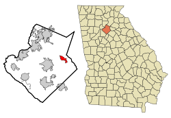 Gwinnett County Georgia Incorporated and Unincorporated areas Dacula Highlighted